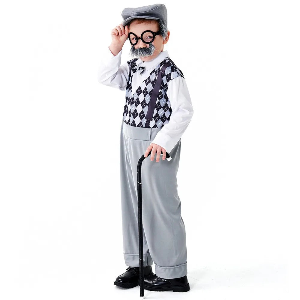 Halloween Children's Cosplay Costumes - Multiple Styles of Grandpa and Centenarian Performance Wear