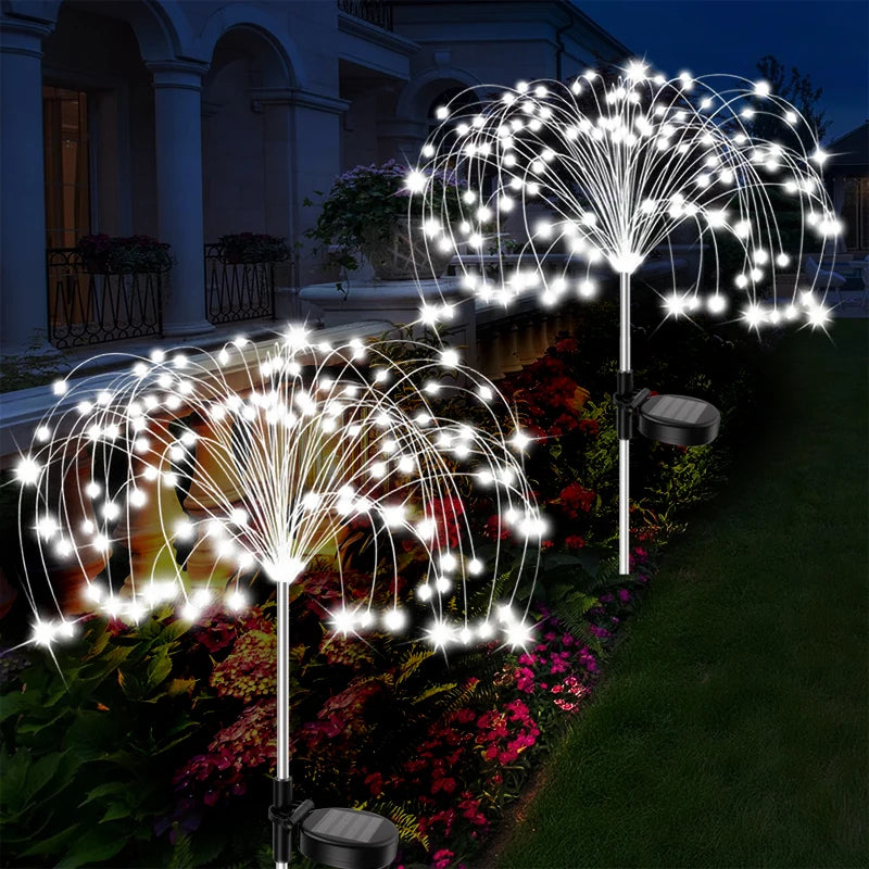 Solar Firework Fairy Lights, IP65 Waterproof LED Lawn Lights with 60–420 LEDs, Outdoor Solar Garden Lights for Pathway, Patio, Yard, Lawn & Wedding Decor