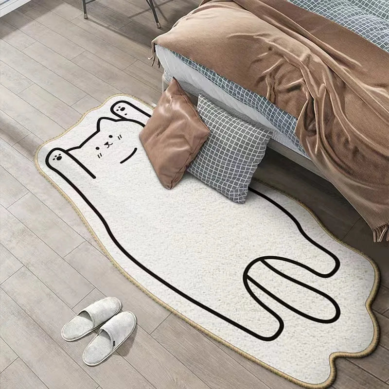 Irregular Cartoon Animal Rug, Thick Plush Imitation Cashmere-Style Polyester Carpet with Anti-Slip Backing, Decorative Floor Mat for Living Room, Bedroom, Kids’ Room & Coffee Table