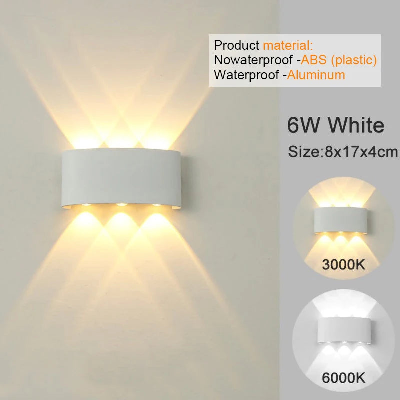 Modern LED Wall Sconce, Up & Down Wall Mount Light with Aluminum Body, 3000K/6500K Non-Dimmable Indoor Lamp for Bedroom, Living Room, Hallway & Foyer