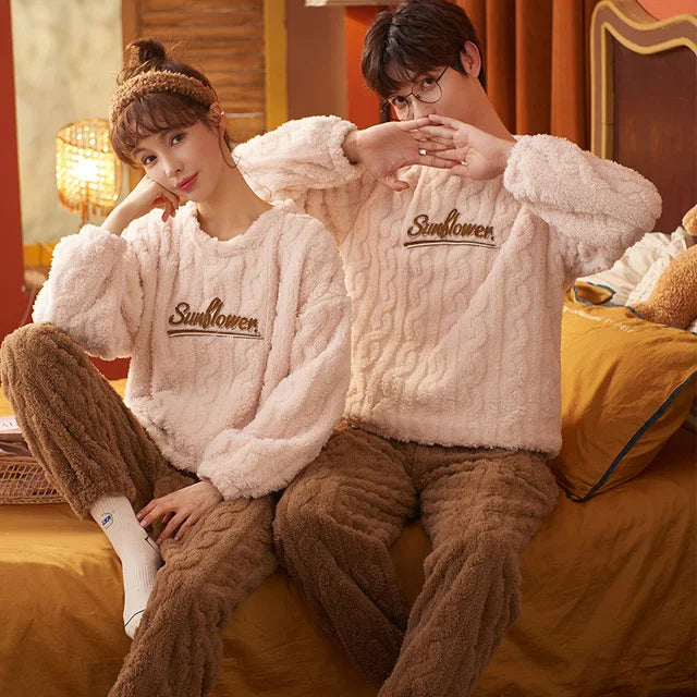 Couples Winter Pajama Set | Soft Kawaii  Cartoon Matching Sleepwear