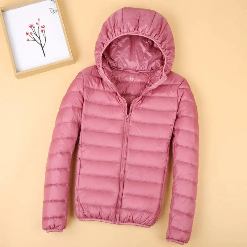 Autumn and Winter Women's Hooded Down Jacket 2026 New Simple Fashion Solid Color Elegant Commuter Mother Outdoor Jacket
