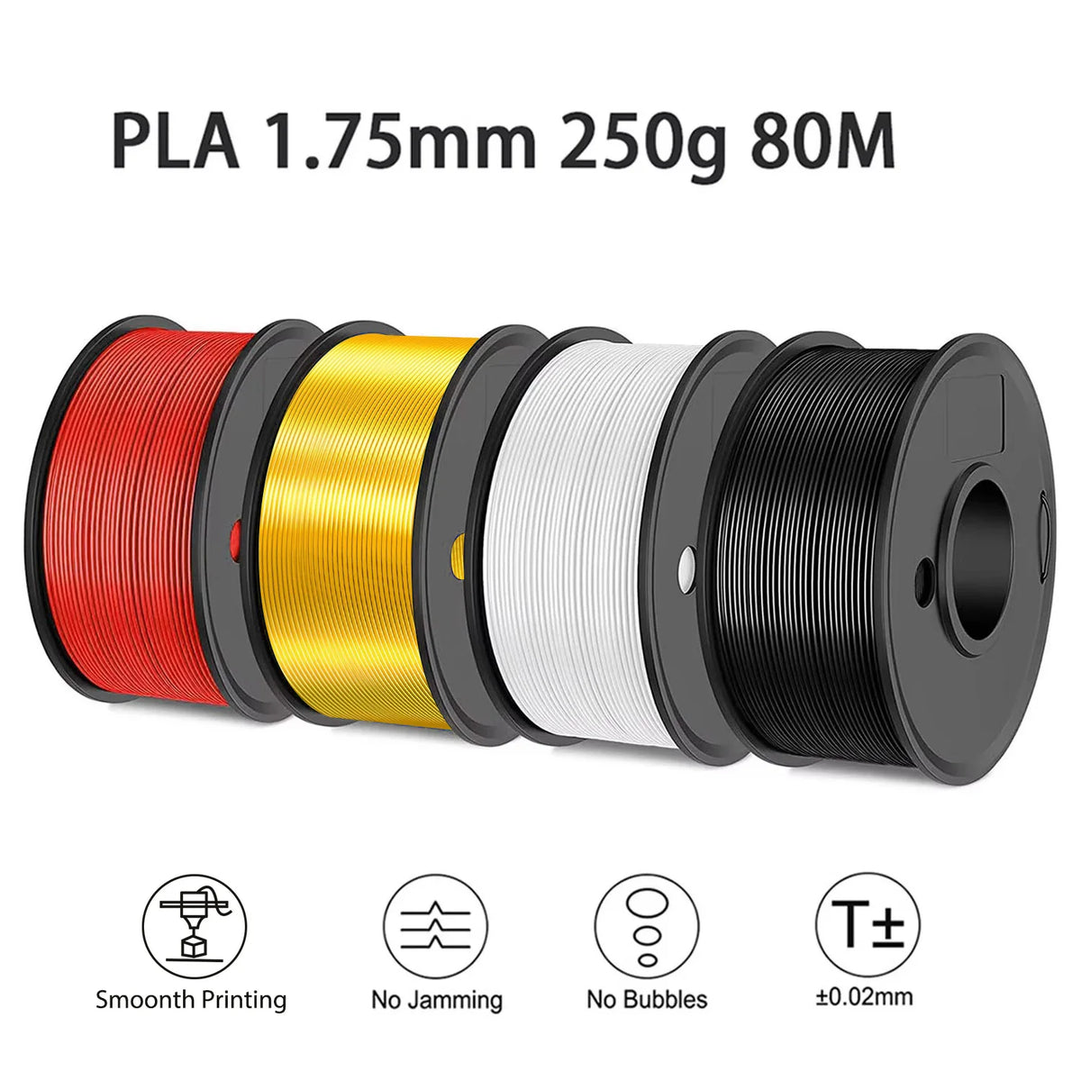 PLA 3D Printer Filament 1.75mm – 250g / 80m Solid FDM Printing Filament for 3D Printers