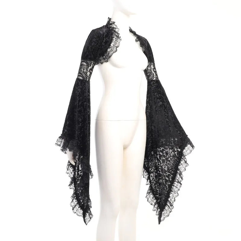 Halloween Cosplay Costume Dark Slimming Trumpet Sleeve Long Dress Gothic Theme Party Role Playing Outfits for Adult Women
