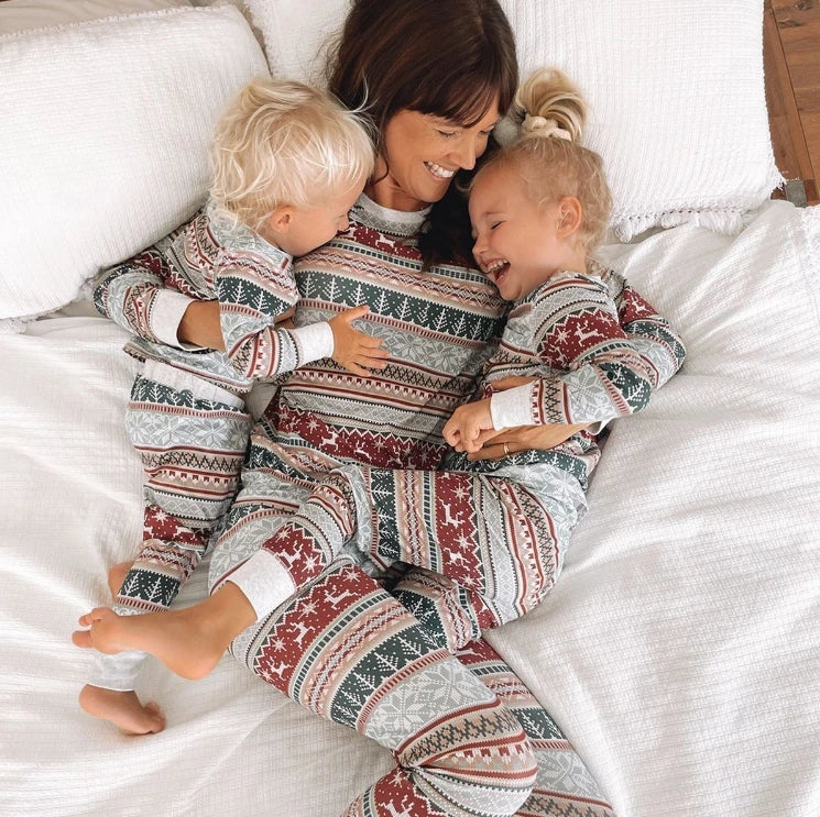Family Christmas Matching Pajamas Set Xmas Adult Kids Mother And Daughter Father Son Sleepwear Baby Family Look Outfits