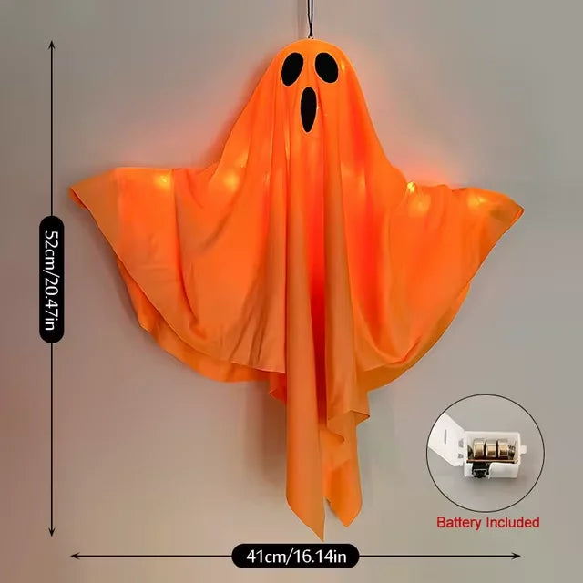 New LED Glow Ghost Party Halloween Decoration for Home Indoor Outdoor Haunted House Bar Hanging Horror Props with Lights