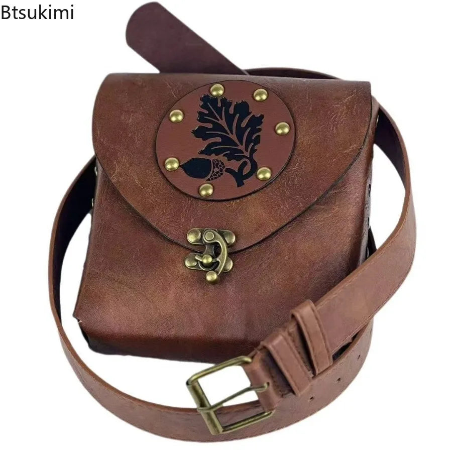 Halloween Cosplay Costumes for Women Fashionable PU Balck Brown Retro Hand-held Wallet Vintage Viking Knight Pirate Accessories