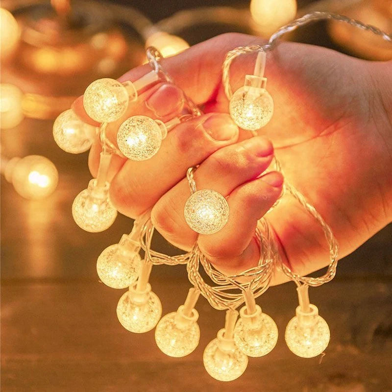 LED Crystal String Lights 3M–10M, Warm White USB Fairy Lights with Acrylic Crystal Design, Indoor & Outdoor Garland Lights for Christmas, Wedding, Party & DIY Decor