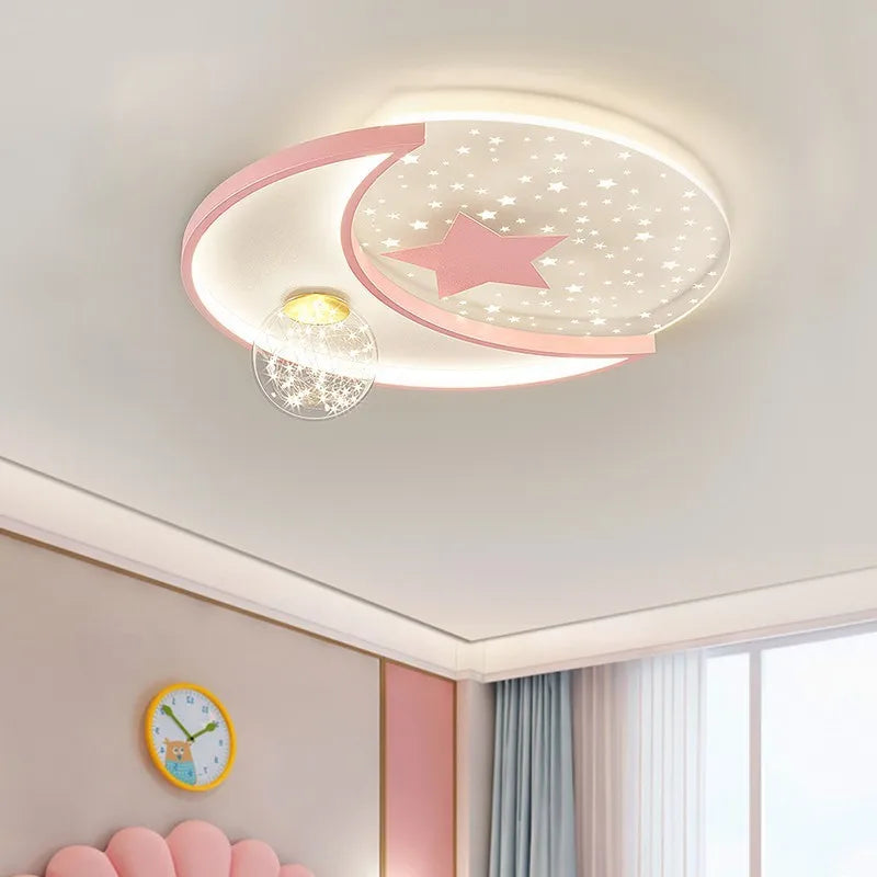 Cute Kids LED Ceiling Light, Modern Star Design Ceiling Lamp with 3-Color Lighting for Girls’ Bedroom, Nursery, Study & Children’s Room Decor