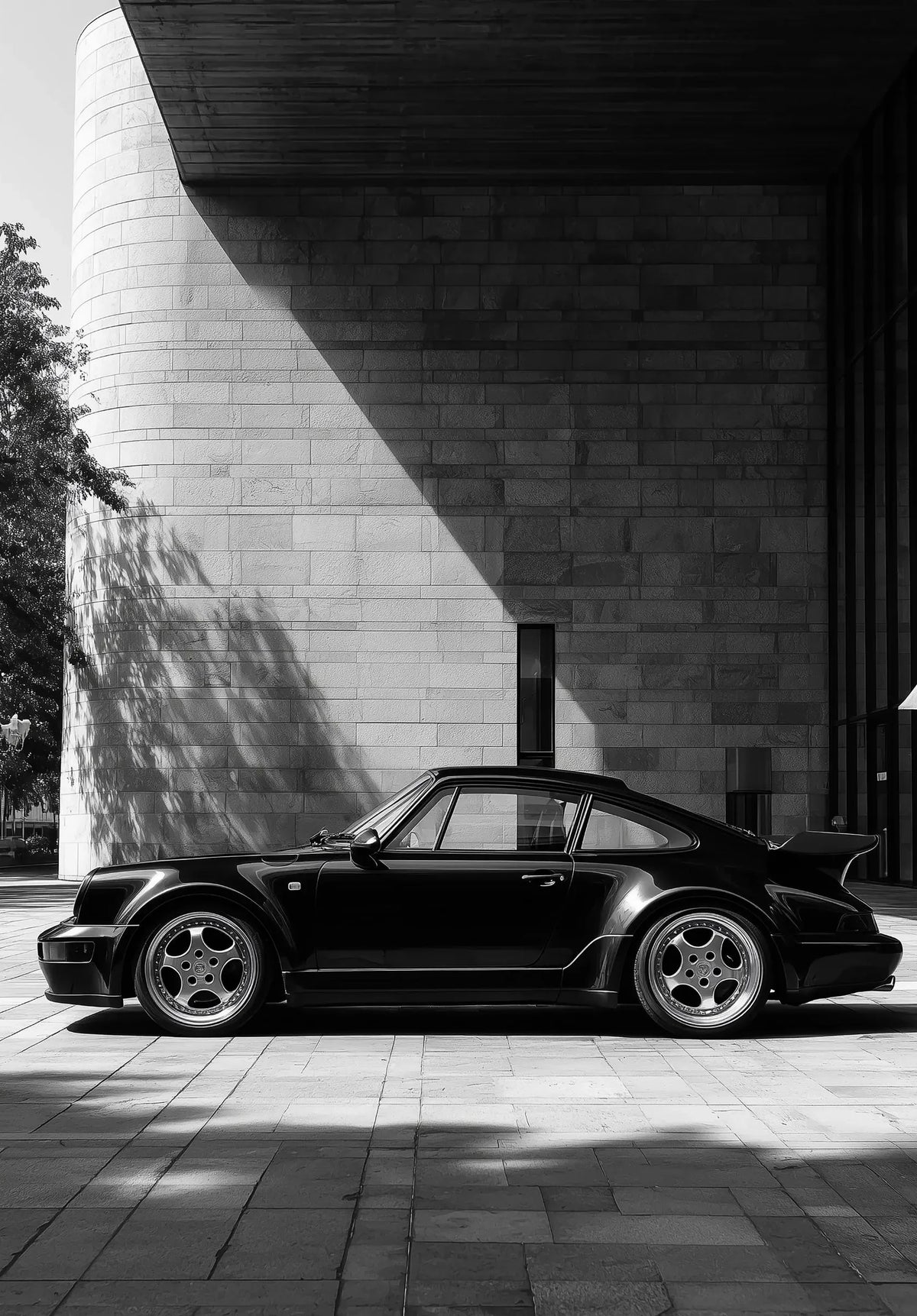 Black and White Luxury Car Racing Road Art Poster Canvas Painting Print Living Room Bedroom Entrance Bar Cafe Art Home Decor