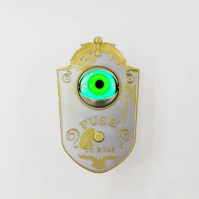 Halloween Tricky Props Eyeballs Doorbell Haunted House Decoration Scary Doorbell Eye Scene Decoration Pendant