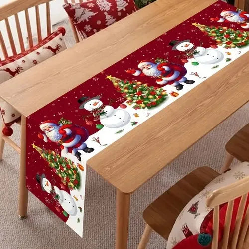 Christmas Table Runner 33×180cm, Merry Christmas Holiday Table Decor, Festive Xmas Table Cover for Home, Party, New Year 2027 & Seasonal Celebrations