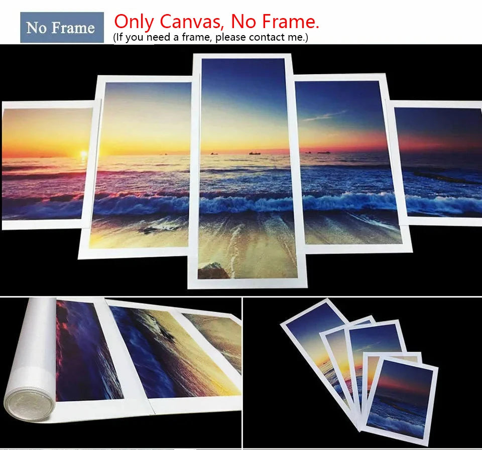 5 Panel Sports Car Wall Art Unframe Vehicle Canvas Painting HD Print for Living Room Home Decoration Racing Car Poster Wall Art