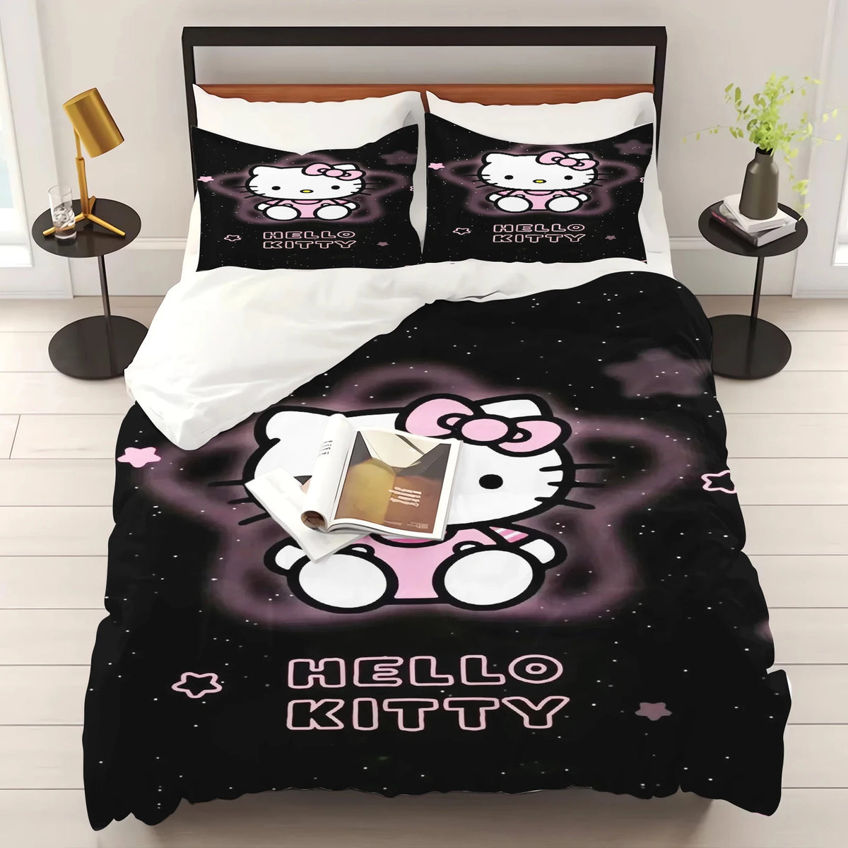 Hello Kitty Duvet Cover Set – Sanrio Printed Cartoon Bedding with Pillowcase, Cute Bedroom Decor & Christmas Gift