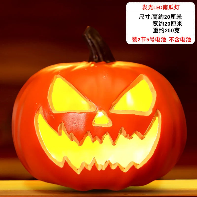 1Pc Decorative Pumpkin Halloween Props Lantern Decor Pumpkin Decoration Pumpkin Light Outdoor Halloween Decoration