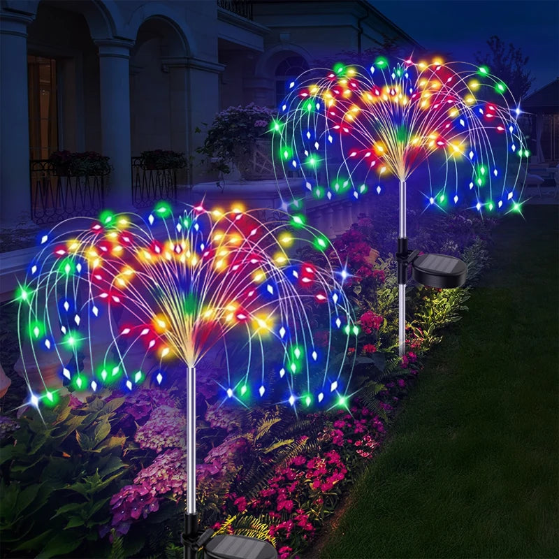 Solar Firework Fairy Lights, IP65 Waterproof LED Lawn Lights with 60–420 LEDs, Outdoor Solar Garden Lights for Pathway, Patio, Yard, Lawn & Wedding Decor