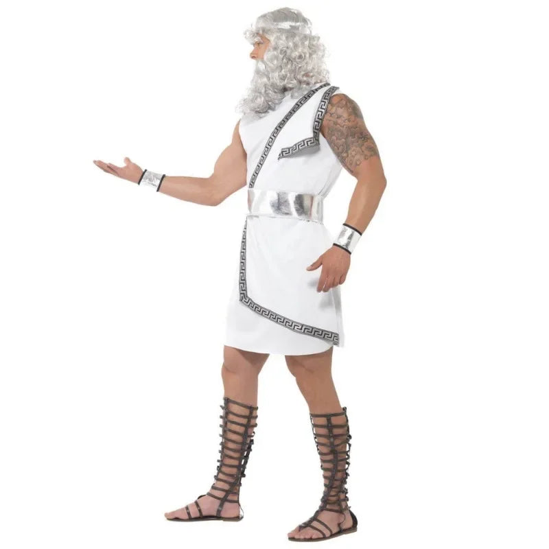 Halloween Ancient Greek Mythology Olympus Zeus Hera Costume Toga God Goddess Outfit Cosplay Ancient Egypt Cleopatra Costume