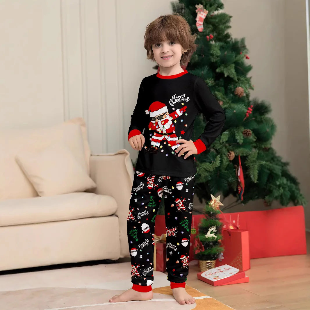 2026 New Christmas Family Matching Pajamas Santa Claus Print Adult and Children's Pajama Set Soft Sleepwear Xmas Family Look Pjs