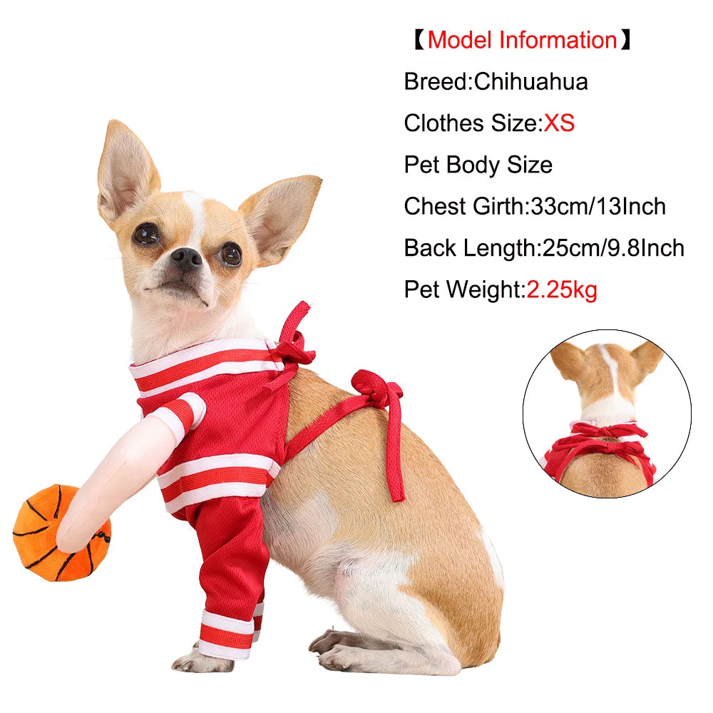 Halloween Dog Cosplay Costumes for Small Medium Big Dogs Cats Funny Dress Up Sports Clothes Beagle French Bulldog Pet Outfits