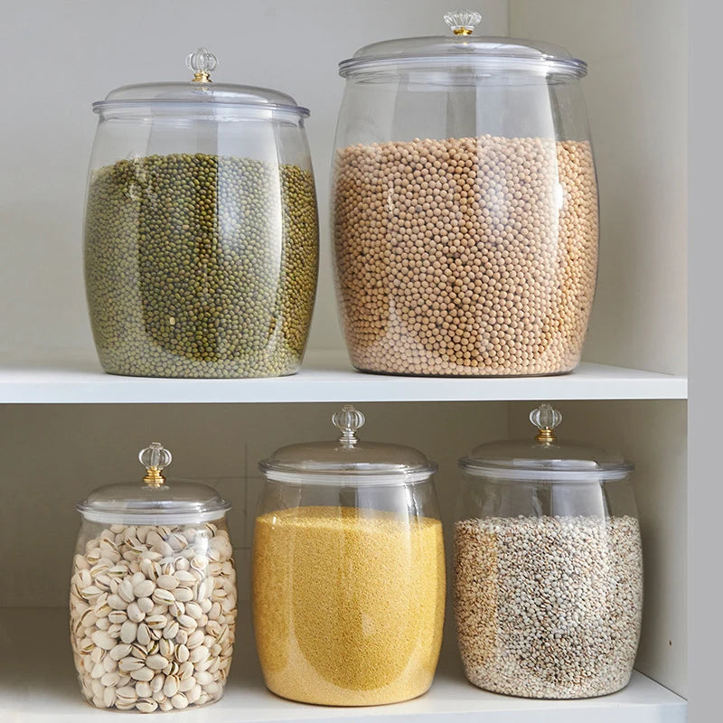 2026 Kitchen Canister Transparent Sealed Food Storage Jars Moisture-Proof Grain Tea Rice Storage for Dried Tangerine Peel