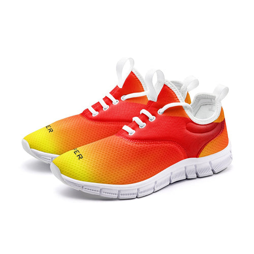 VIPER SHOES STYLE 54TF Abstract Red & Yellow Unisex Sneakers – Lightweight Breathable Mesh Shoes with Arch Support & EVA Sole