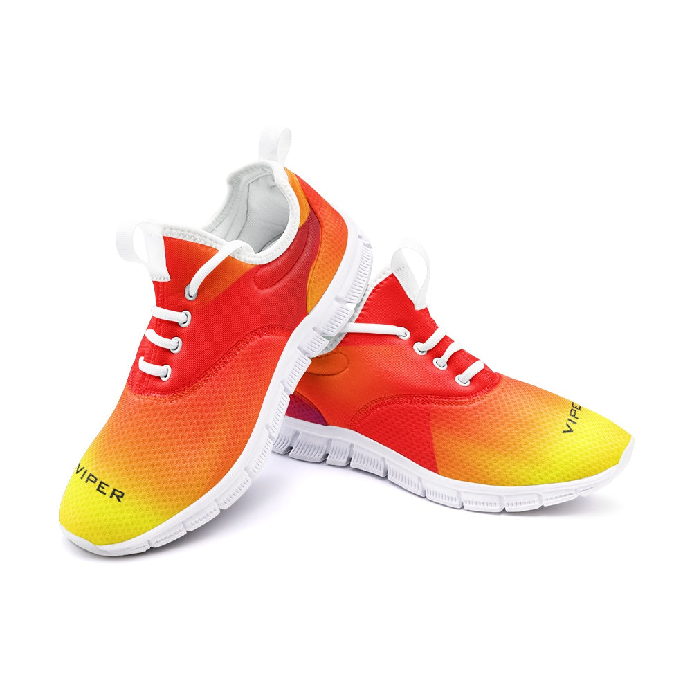VIPER SHOES STYLE 54TF Abstract Red & Yellow Unisex Sneakers – Lightweight Breathable Mesh Shoes with Arch Support & EVA Sole