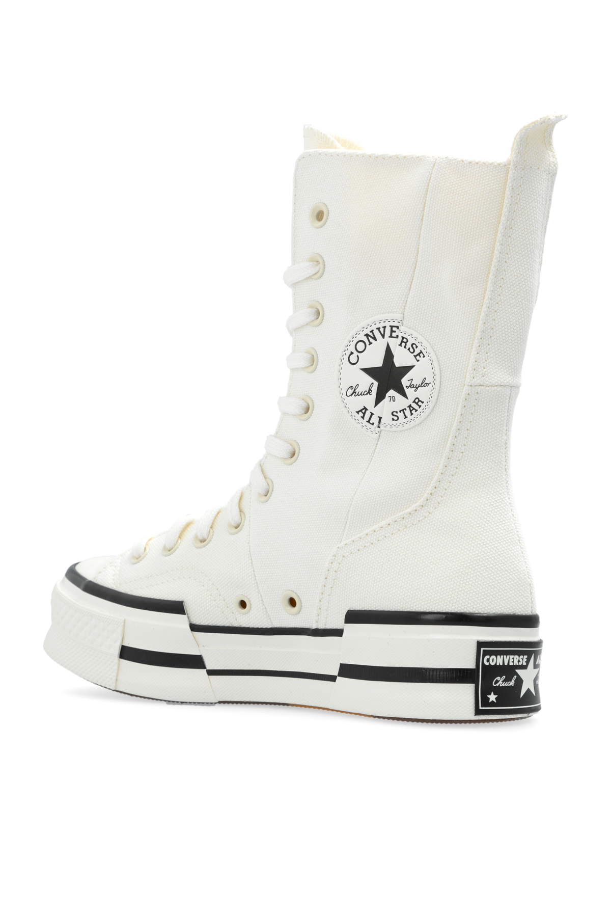 Converse A08261C Women’s High-Top Sneakers – Cream & White Casual Shoes with Side Zip, Lace-Up Front & 3.5cm Sole