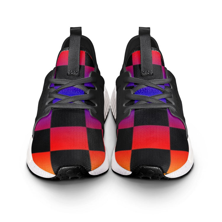 VIPER SHOES STYLE 54TR Black Checker Canvas Sneakers – Lightweight Unisex Lace-Up Shoes with Breathable Mesh, Arch Support & EVA Sole