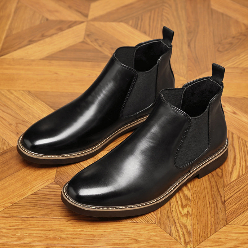Eleganz™ Men’s Pointed-Toe Formal Boots – Classic Imitation Leather Dress Boots with Anti-Slip Sole & Breathable Lining