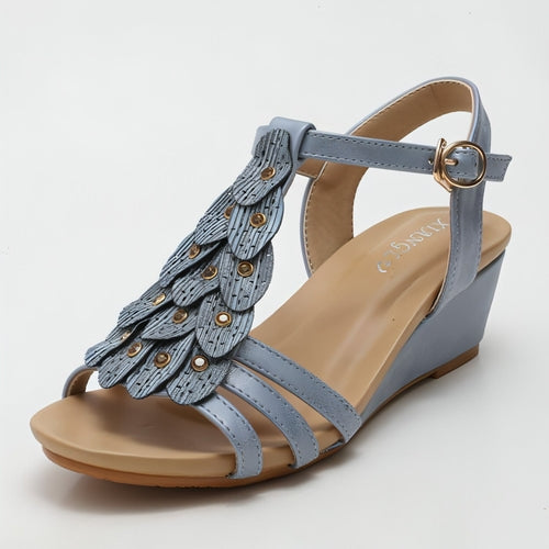 Women’s Boho Wedge Sandals – Bohemian Slip-On Summer Shoes for Beach, Party & Everyday Casual Wear
