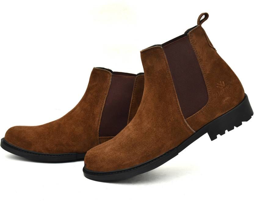 Men’s Italian Suede Chelsea Boots – High-Quality Leather Ankle Boots with Classic Slip-On Design