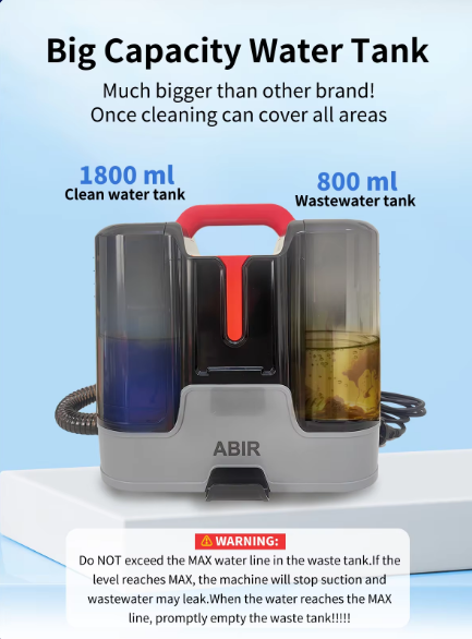 ABIR G80 Handheld Carpet & Upholstery Cleaner – 15,000Pa Wet & Dry Vacuum for Sofa, Carpet, Car & Pet Cleaning