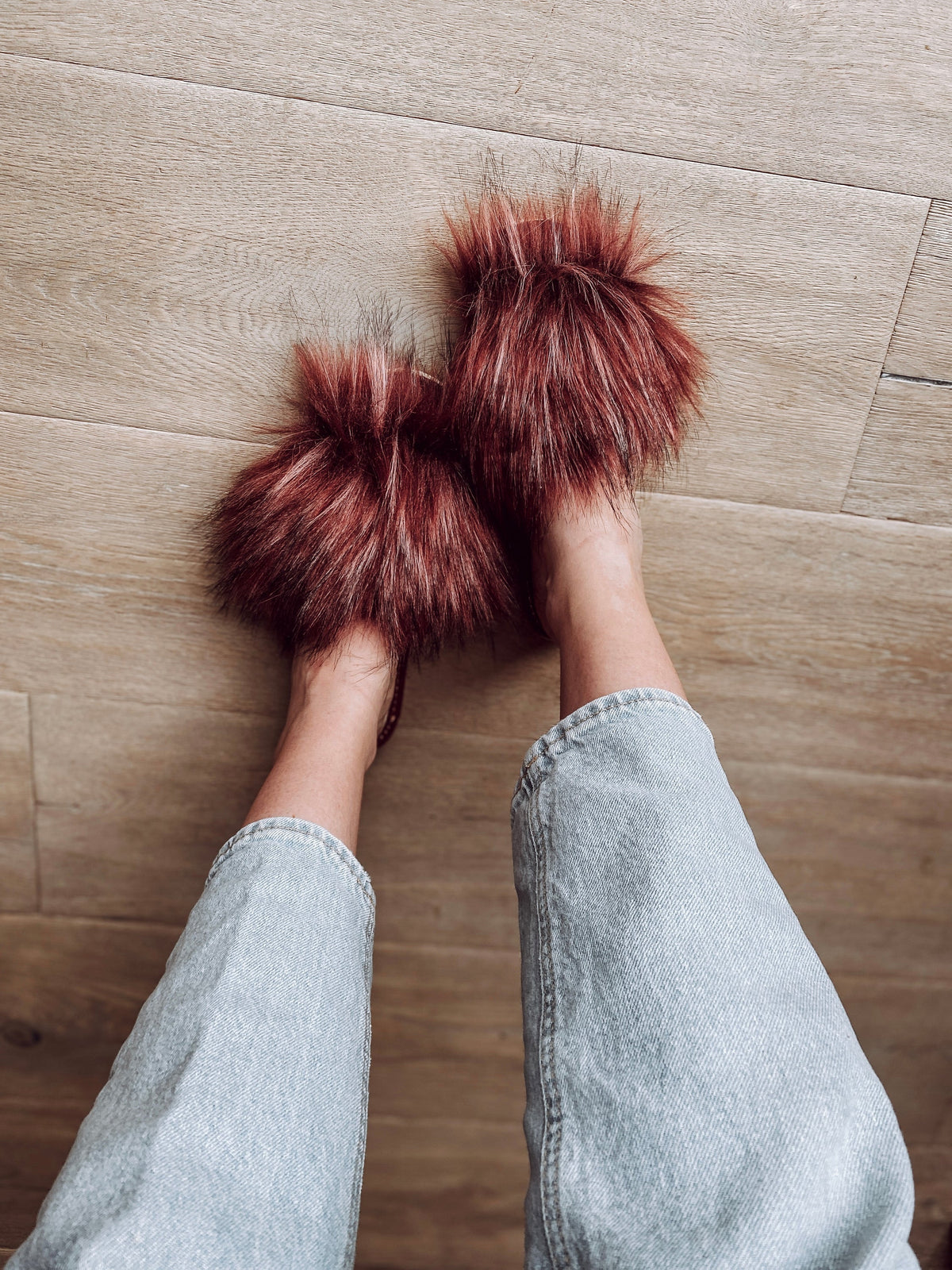 Faux Fur Pink Slippers – Soft Furry House Shoes with Cushioned Insole & Lightweight Foam Sole