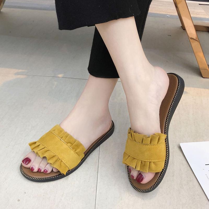 Women’s Boho Suede-Style Slide Sandals – Flat Summer Beach Slippers with PU Upper & PVC Sole, Casual Slip-On Shoes