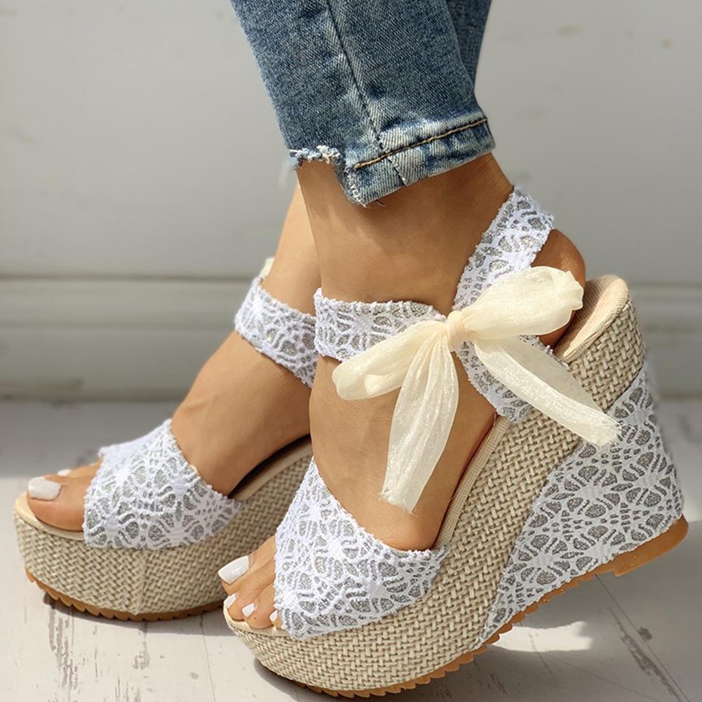 Lace-Up Ankle-Wrap Wedge Sandals – Unisex Hemp Platform Sandals with 8cm+ Super-High Wedge Heel & Wood Outsole